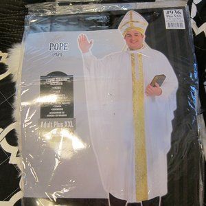 Pope Costume Plus XXL size Robe & Hat Halloween or Play Costume